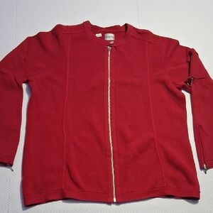 Chico's Vibrant Red Zip-Up Top